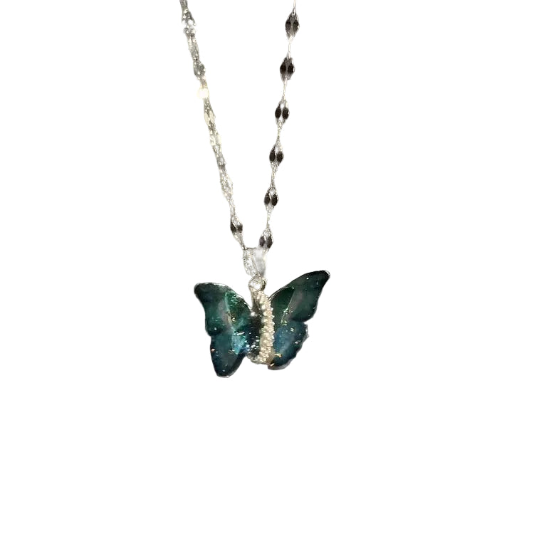 Damen Halskette Schmetterlingsmotiv Modern und Fantasievoll 0