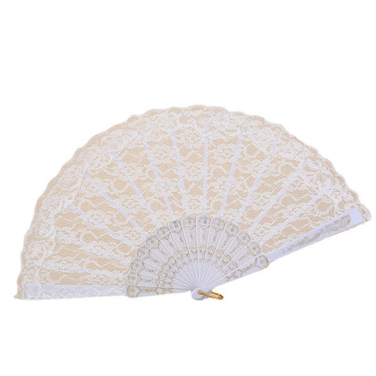 Damen Handfächer Mit Spitzen-Design Floral Klassisch 5