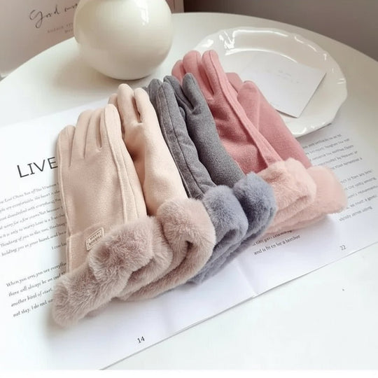 Damen Handschuhe Dick Mit Touchscreen-Funktion für Kalte Tage 1