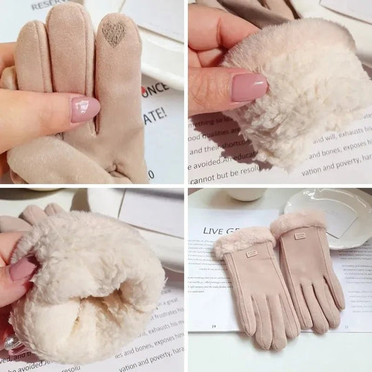 Damen Handschuhe Dick Mit Touchscreen-Funktion für Kalte Tage 4