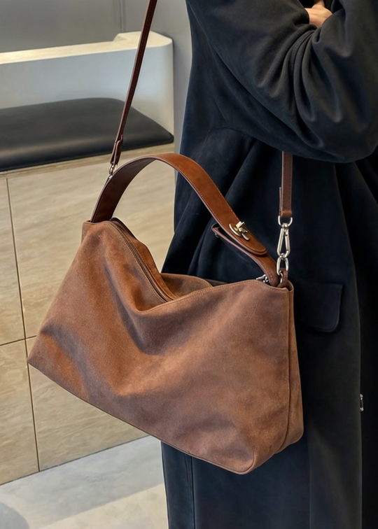 Damen Handtasche Faux Suede Zeitloses Design 4