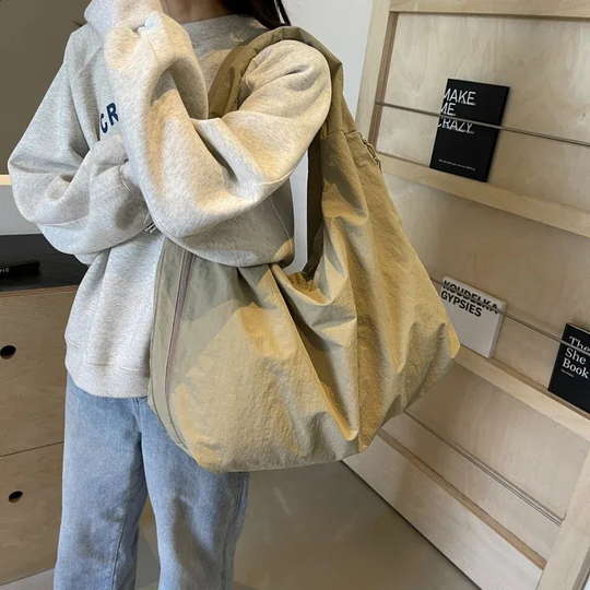 Damen Handtasche Minimalistisch Flexibles Material Große Umhängetasche 3