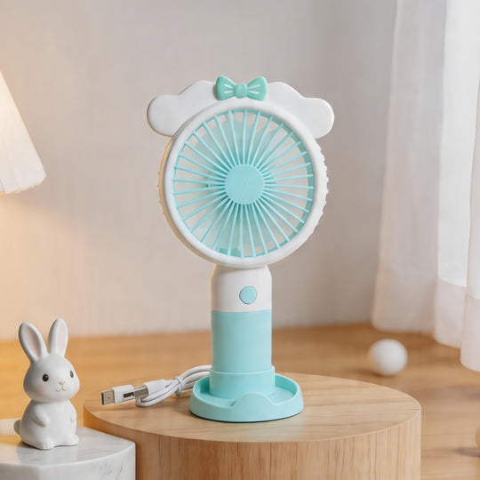 Damen Handventilator Kaninchen-Design Tragbar Kompakt 5