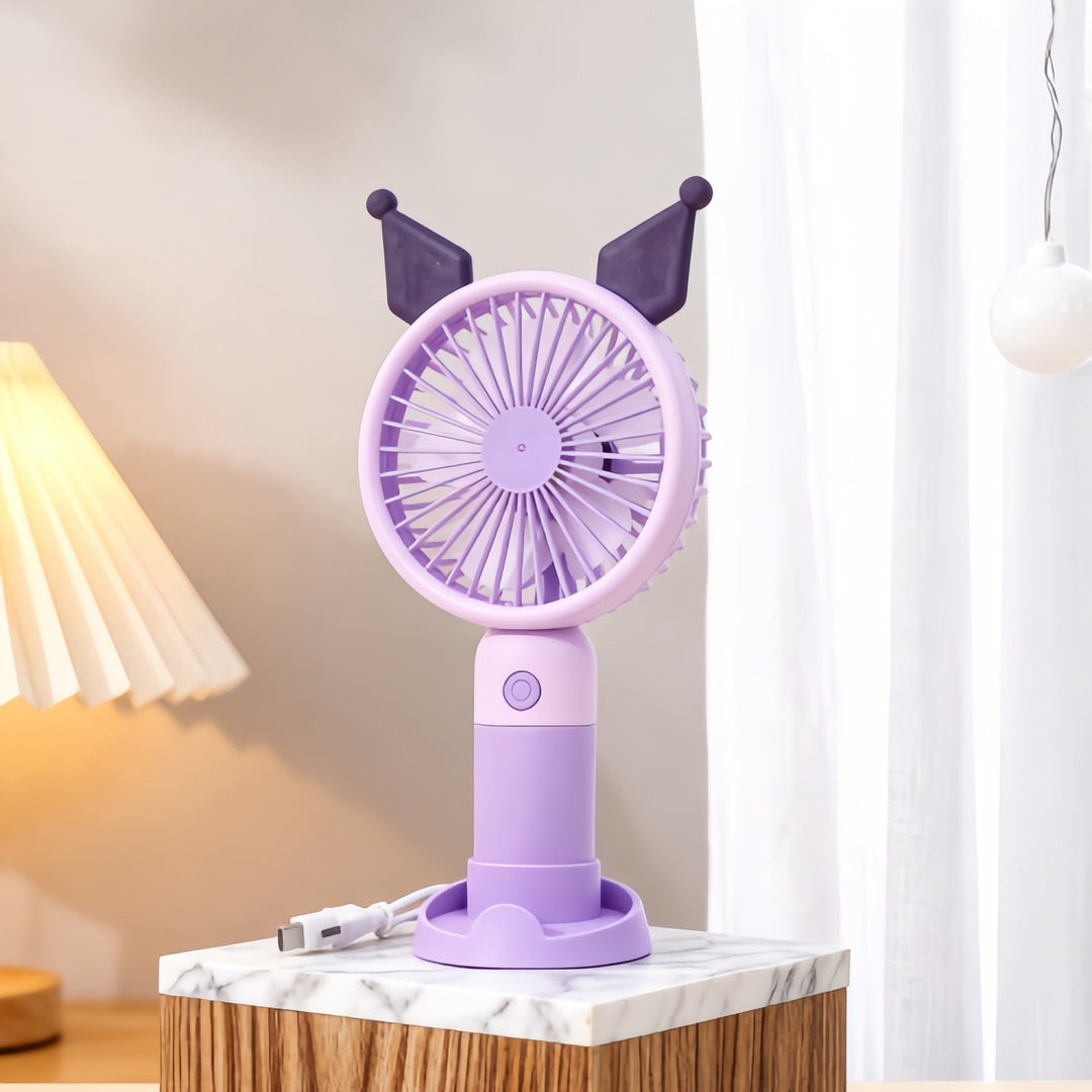 Damen Handventilator Kaninchen-Design Tragbar Kompakt 6