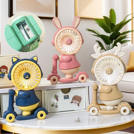 Damen Handventilator Kreatives Tierdesign Tragbar USB Ladefunktion 2