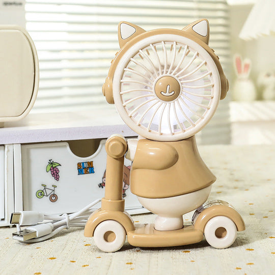 Damen Handventilator Kreatives Tierdesign Tragbar USB Ladefunktion 7
