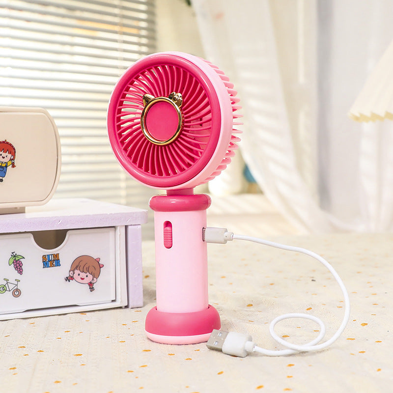Damen Handventilator Tierdesign Tragbar USB-Ladung Einstellbare Geschwindigkeit 5