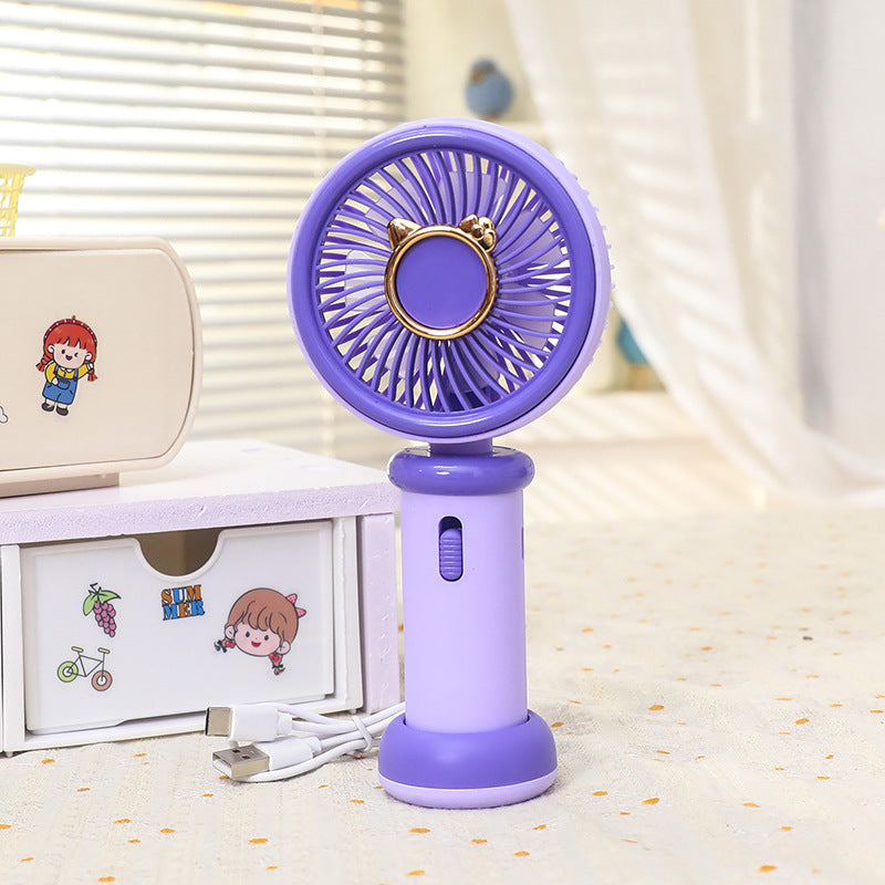 Damen Handventilator Tierdesign Tragbar USB-Ladung Einstellbare Geschwindigkeit 6