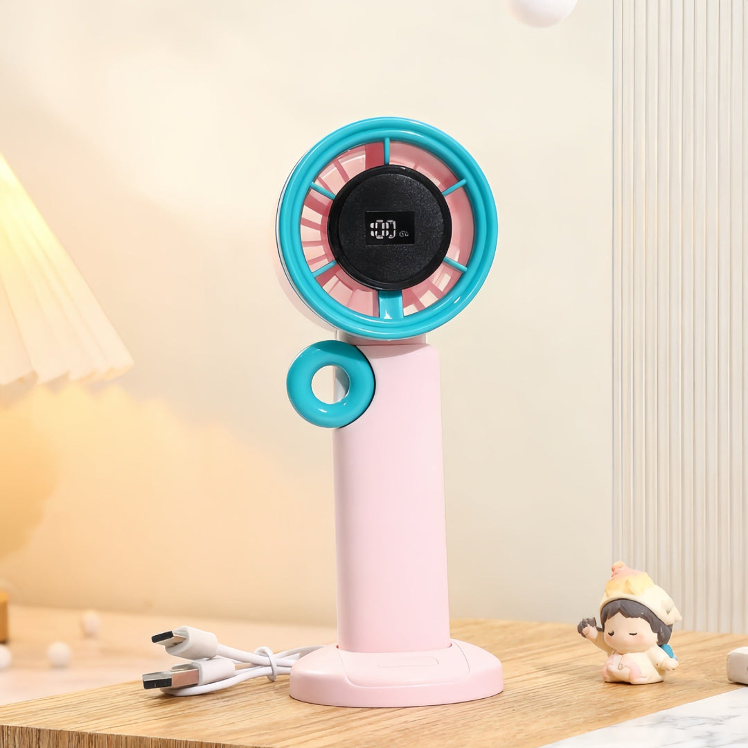 Damen Handventilator Tragbar mit LCD-Anzeige 5