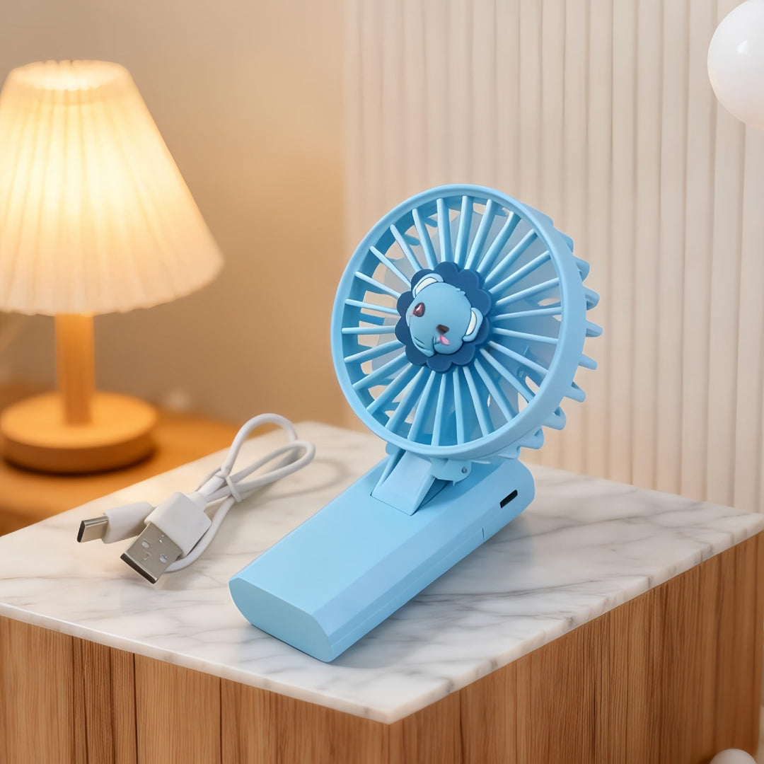 Damen Handventilator Tragbar mit Löwenmuster für Heiße Tage 7