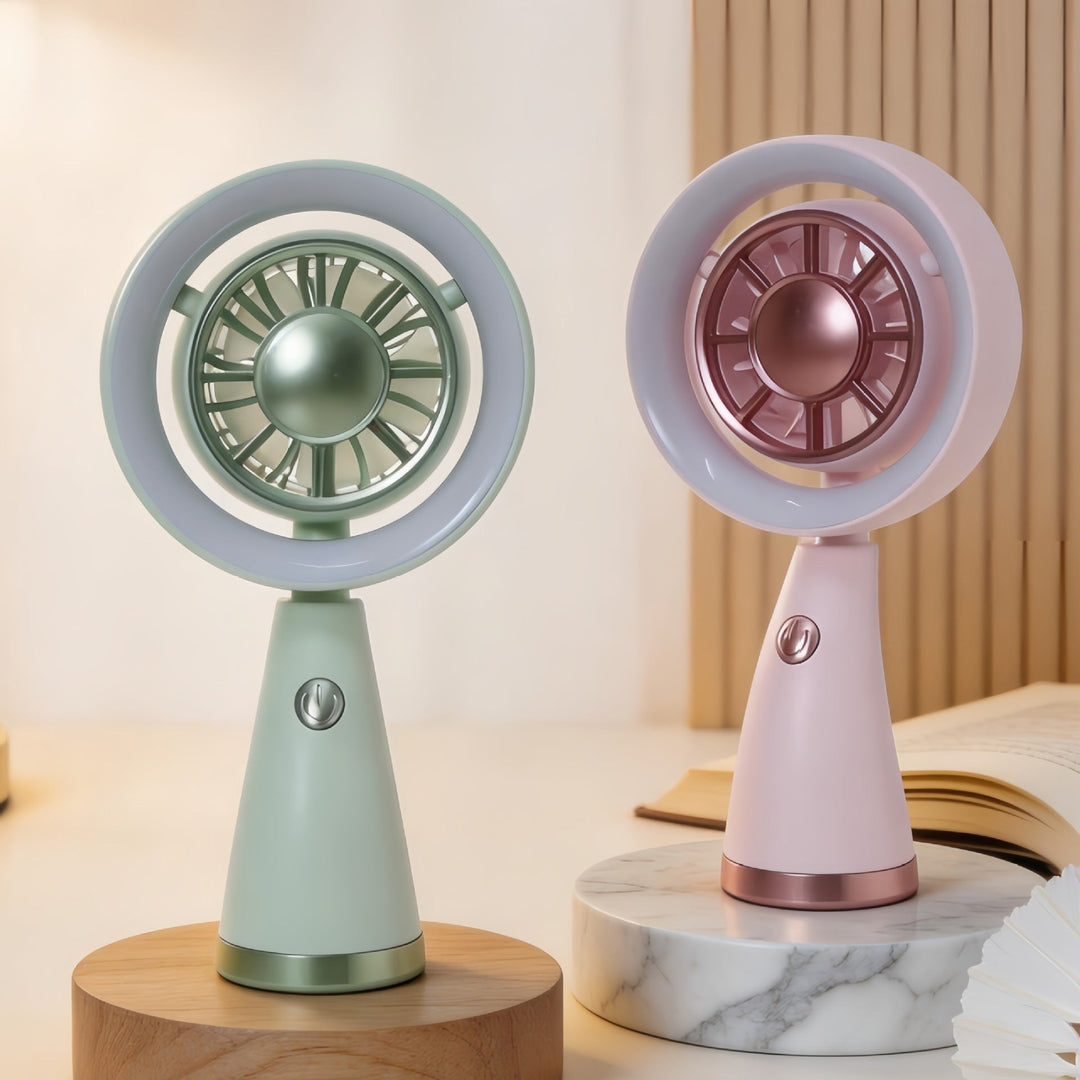 Damen Handventilator Tragbar mit RGB-Beleuchtung und Ergonomischem Design 3