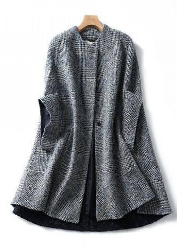 Damen Herbst Parka mit O-Ausschnitt und Knöpfen 3