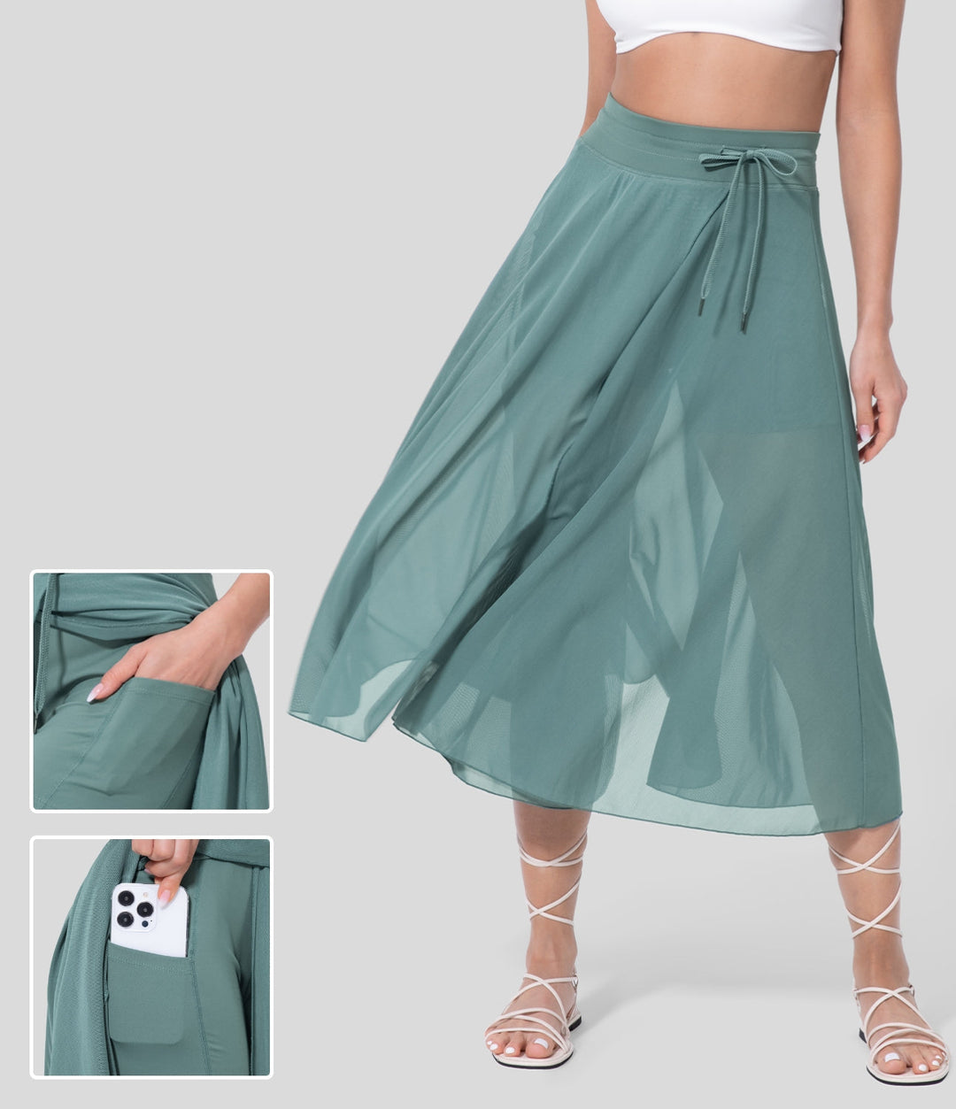 Damen Hochtaillierte 2-in-1 Rock Elegant 0