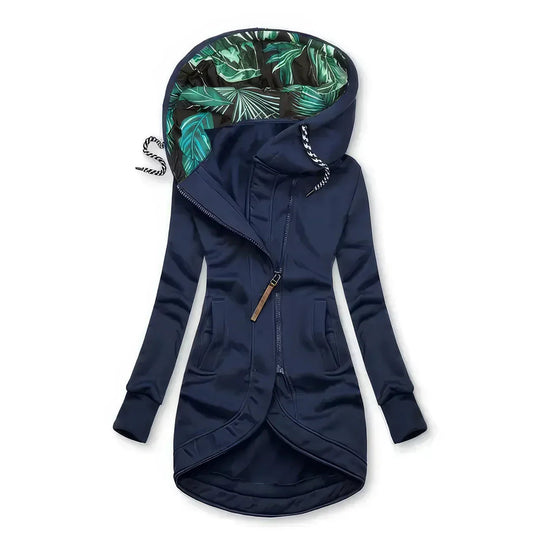 Damen Hoodie Wasserabweisend Tropenmuster Enganliegend 6
