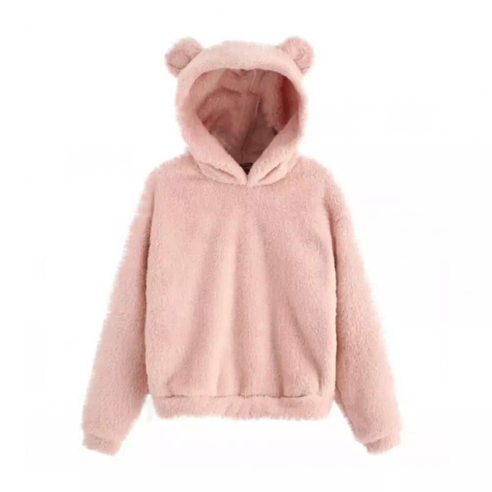 Damen Hoodie mit Kapuze und Kaninchenohren 11