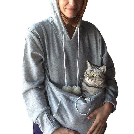 Damen Hoodie mit Katzentasche im herbstlichen Stil 4