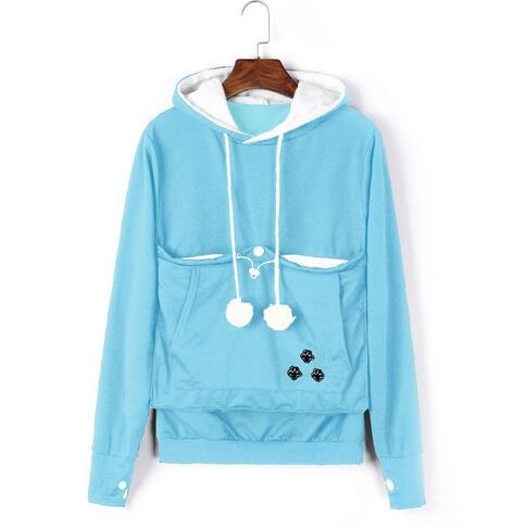 Damen Hoodie mit Katzentasche im herbstlichen Stil 7