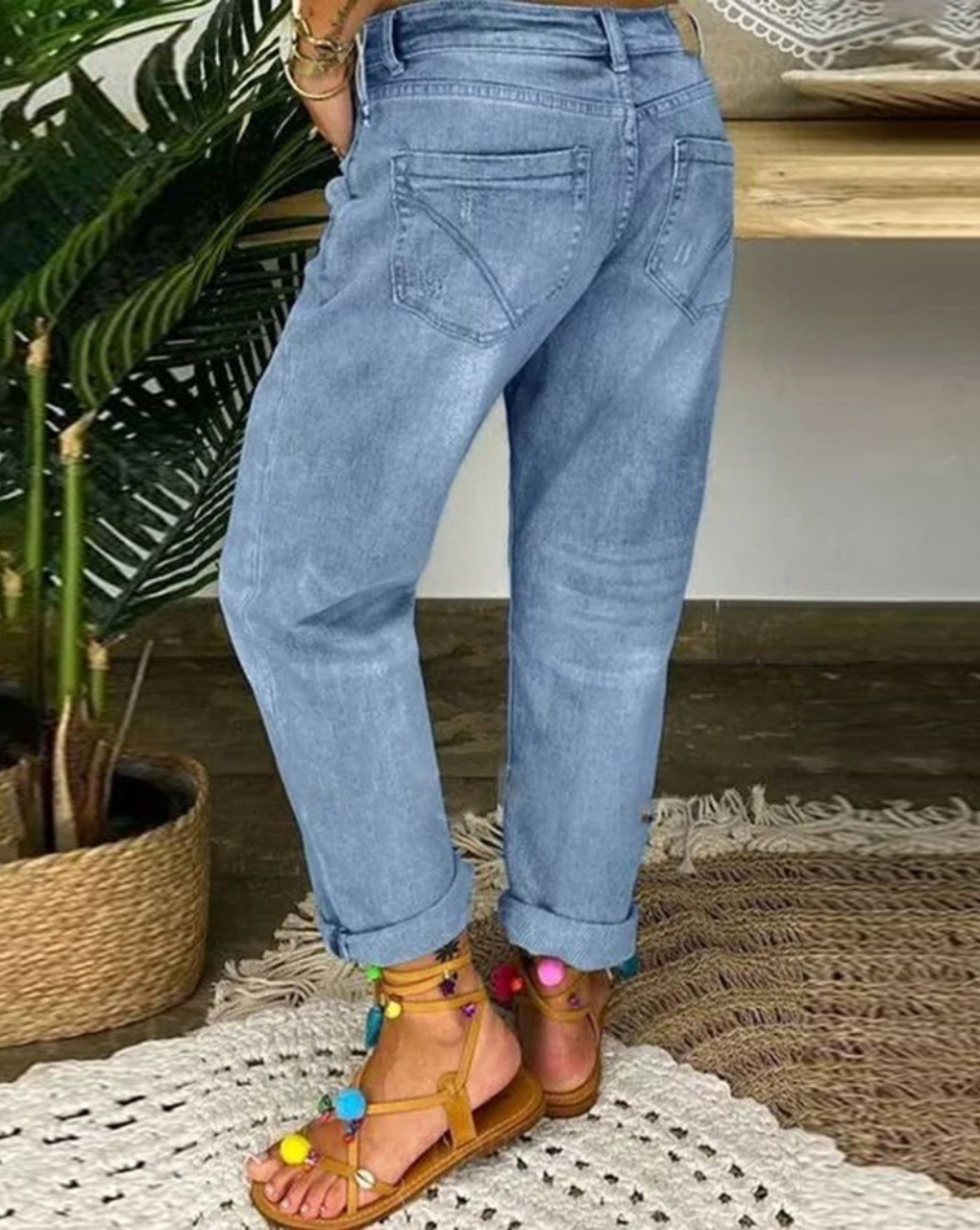 Damen Jeanshose Frühlingsstil Moderne Passform 2