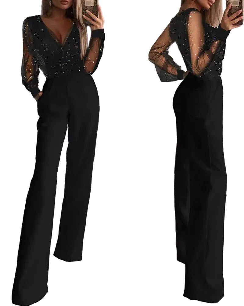 Damen Jumpsuit mit Glitzereffekt 0