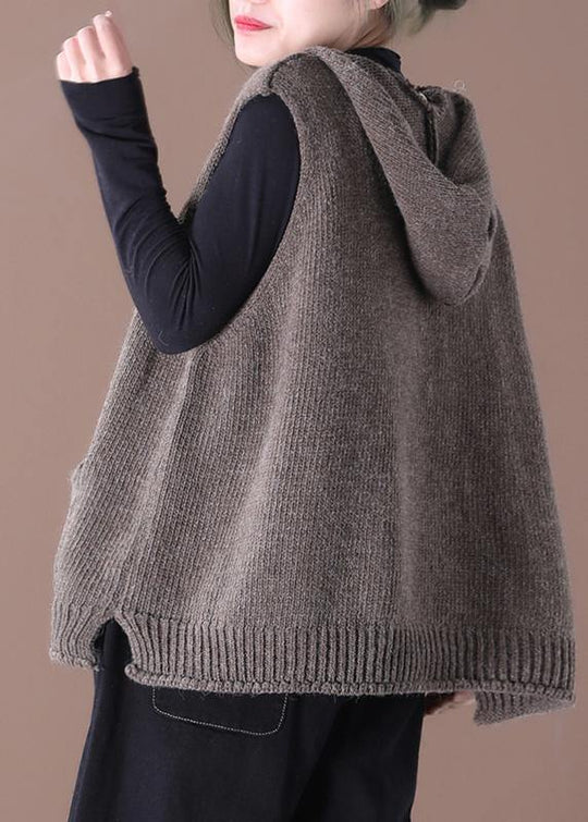 Damen Kapuzen Strickweste im lässigen Stil 2