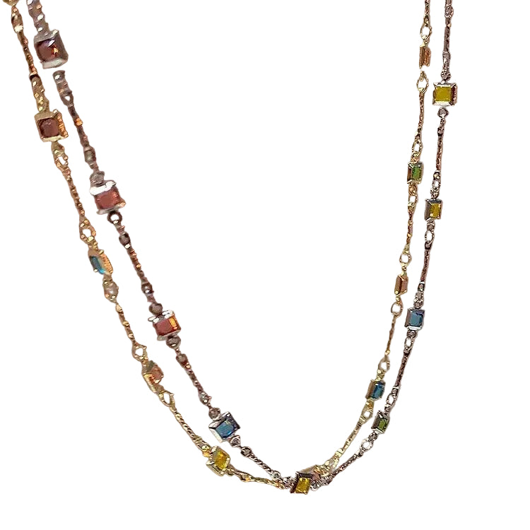 Damen Kette mit bunten Steinen 0