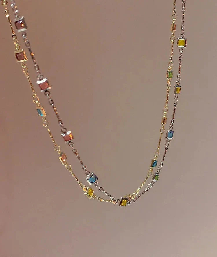 Damen Kette mit bunten Steinen 1