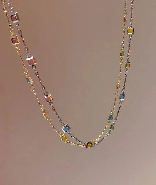 Damen Kette mit bunten Steinen 1