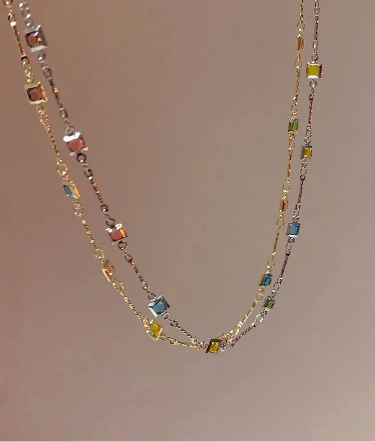 Damen Kette mit bunten Steinen 2