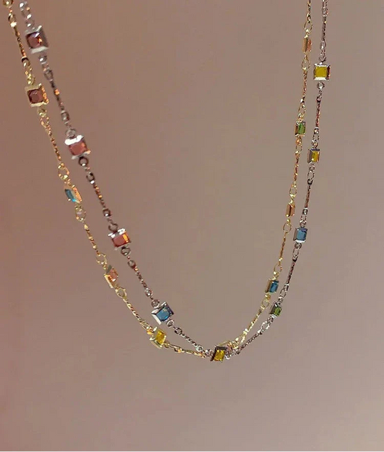Damen Kette mit bunten Steinen 2