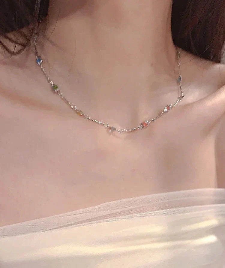 Damen Kette mit bunten Steinen 3