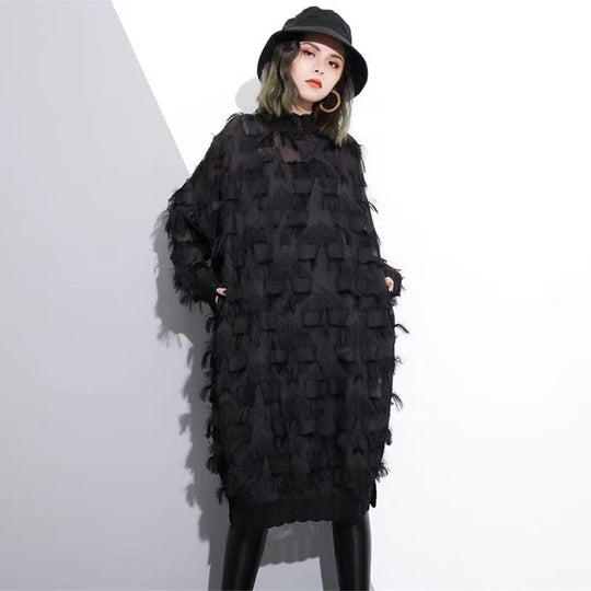 Damen Kleid Hochzeitsgast mit Quasten, Festliches Kleid für Besondere Anlässe 2