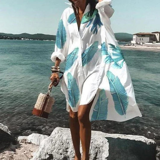 Damen Kleid Tailliert Sommerleichtes Material Atmungsaktiv 1