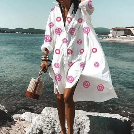 Damen Kleid Tailliert Sommerleichtes Material Atmungsaktiv 3