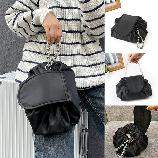 Damen Kulturbeutel Klein für Reisen – Praktische Kosmetiktasche mit Kordelzug 1