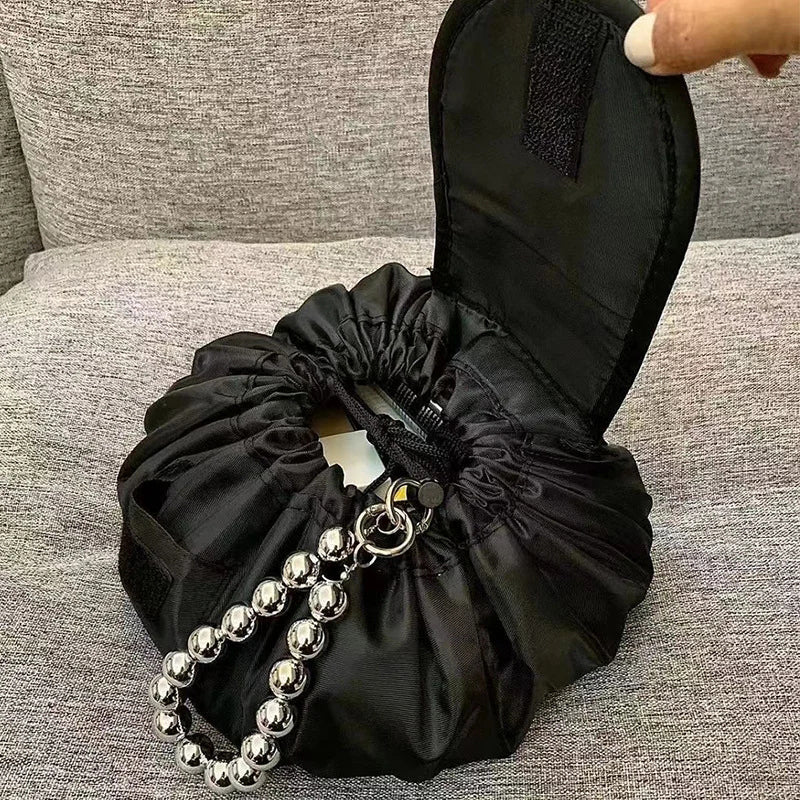 Damen Kulturbeutel Klein für Reisen – Praktische Kosmetiktasche mit Kordelzug 2