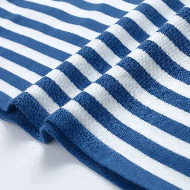 Damen Langarmshirt Streifen Rundhalsausschnitt für Herbstoberteile 5