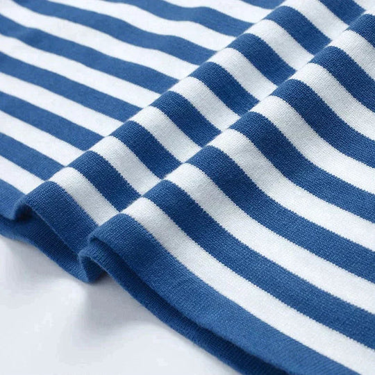 Damen Langarmshirt Streifen Rundhalsausschnitt für Herbstoberteile 5