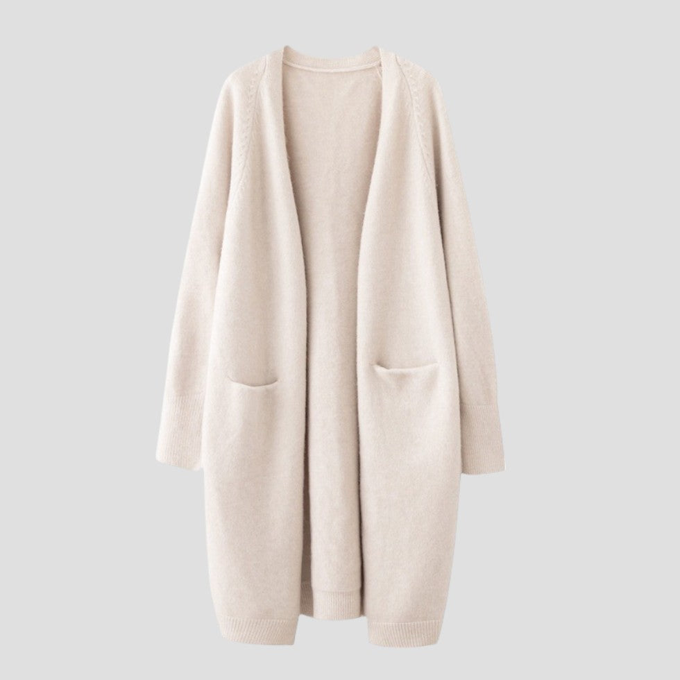 Damen Lange Cardigan Offene Vorderseite 0