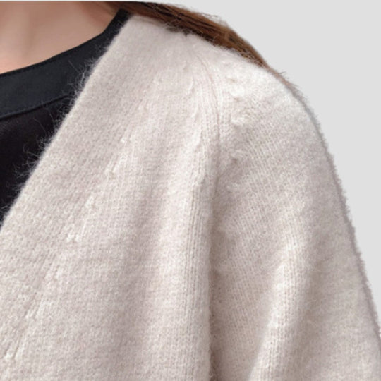 Damen Lange Cardigan Offene Vorderseite 3