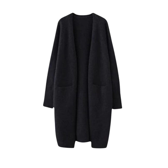 Damen Lange Cardigan Offene Vorderseite 5
