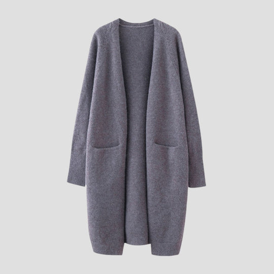 Damen Lange Cardigan Offene Vorderseite 7