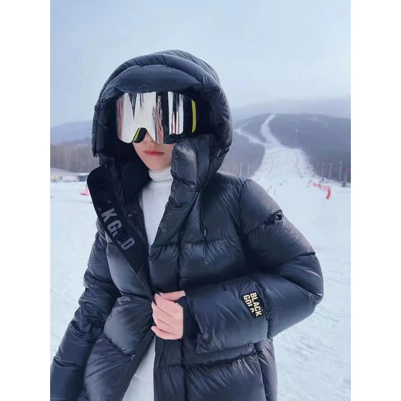 Damen Lange Jacke Wattiert 3