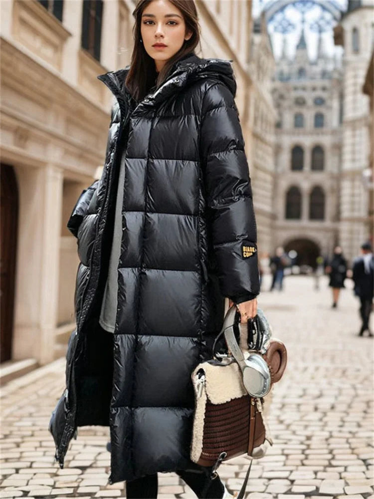 Damen Lange Jacke Wattiert 4