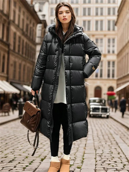Damen Lange Jacke Wattiert 5