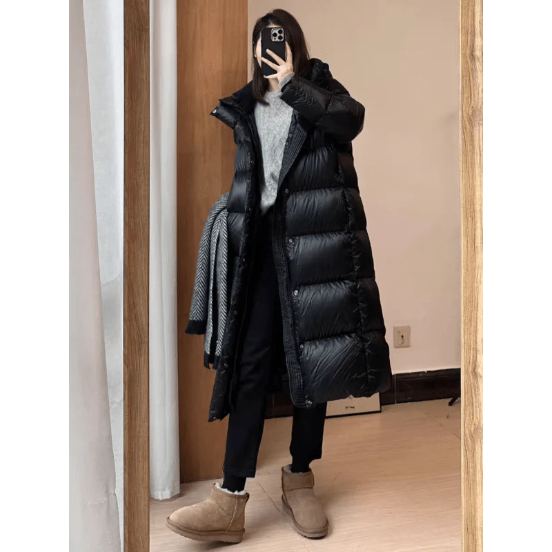 Damen Lange Jacke Wattiert 6