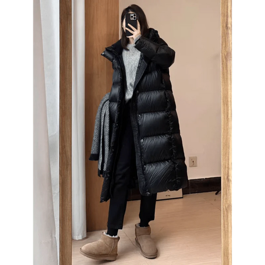 Damen Lange Jacke Wattiert 6