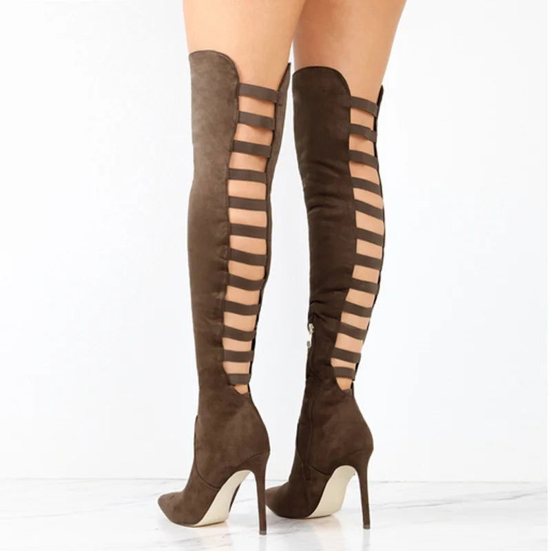 Damen Lange Stiefel mit hohem Absatz 1