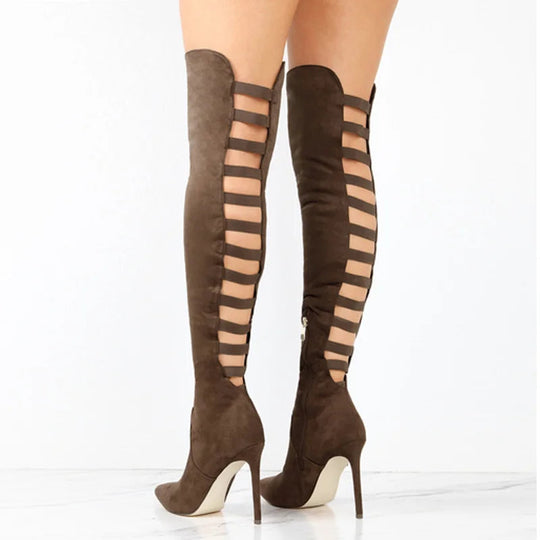 Damen Lange Stiefel mit hohem Absatz 1