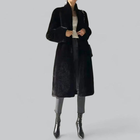 Damen Langer Mantel aus Kunstpelz 1