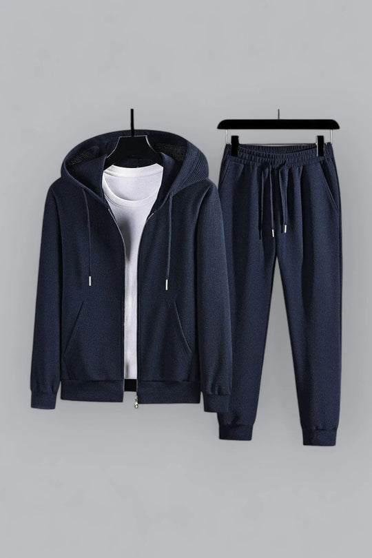 Damen Loungewear Set Waffel Strick Stil 2